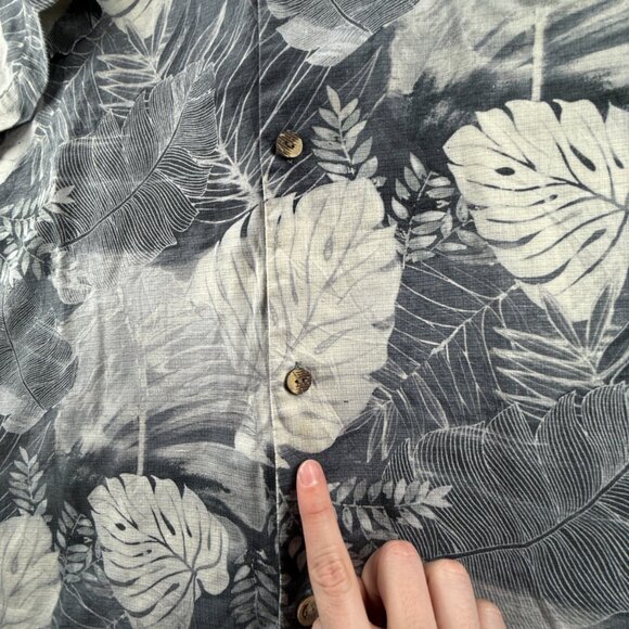Tommy Bahama 3XL Silk Polyester Short Sleeve Floral Gray Vacation Mens Beach - Picture 14 of 16